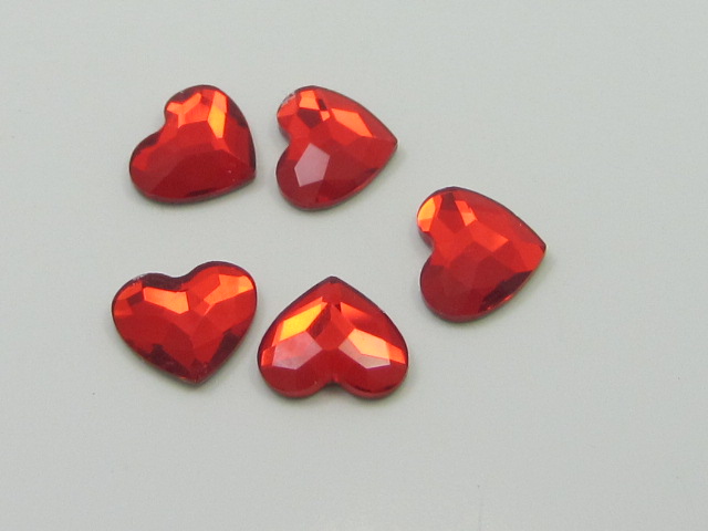 12pcs. HEART 6mm LIGHT SIAM FLATBACK European Rhinestones